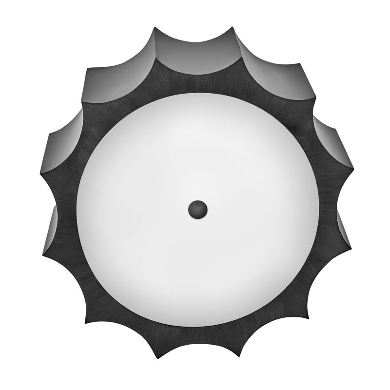 Gia Vintage-Inspired Drum LED Flush Mount in Brushed Graphite