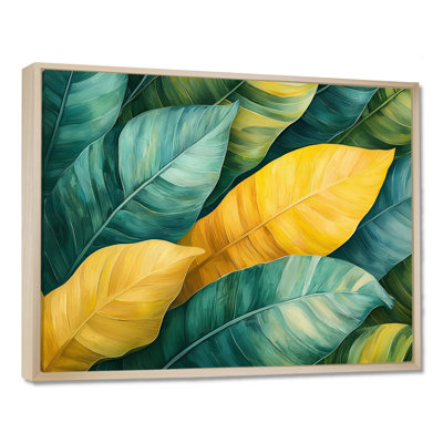 «Ifunanya Green Tropical Safari Leaves I» - art mural