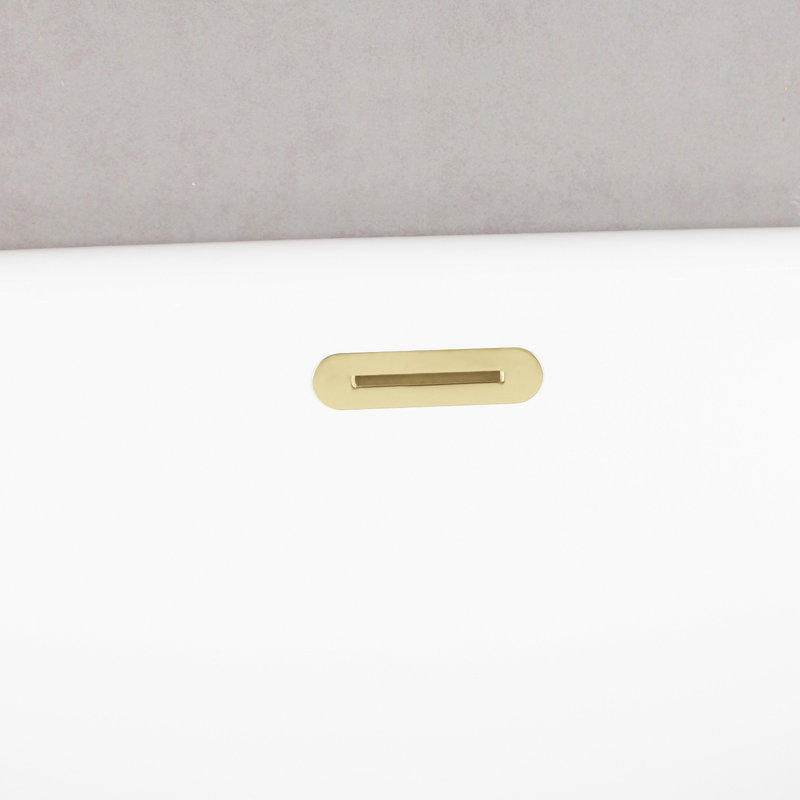 Kingston Brass Aqua Eden 67-Inch Acrylic Oval Double Ended Freestanding Tub With Drain, Polished Brass