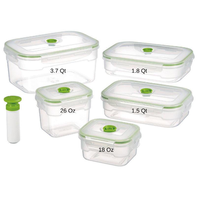 Food Storage - Set of 5 Containers and 5 Lids