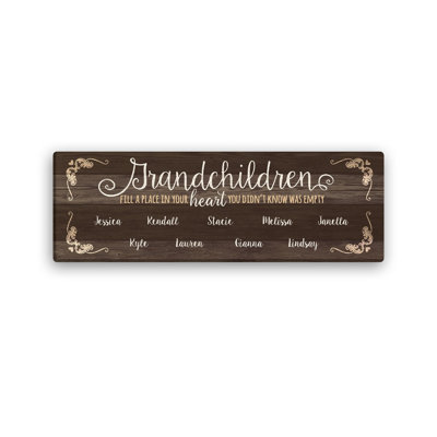 Grandchildren Personalized 10x30 Gallery Wrapped Canvas
