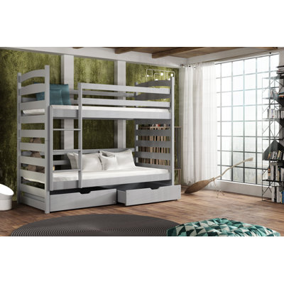 Teme Bunk Bed with Storage Included with Built-in Ladder Included