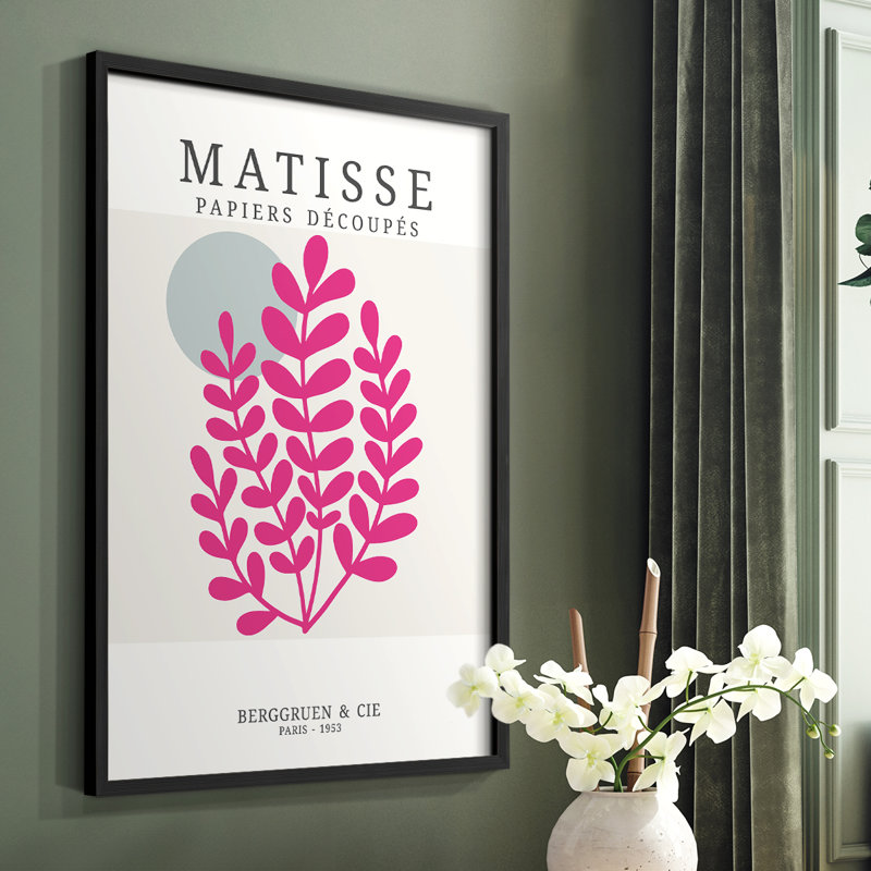 Matisse CDXXI Framed Print - Solid Wood, Black Single Picture Framed, 10" H x 8" W