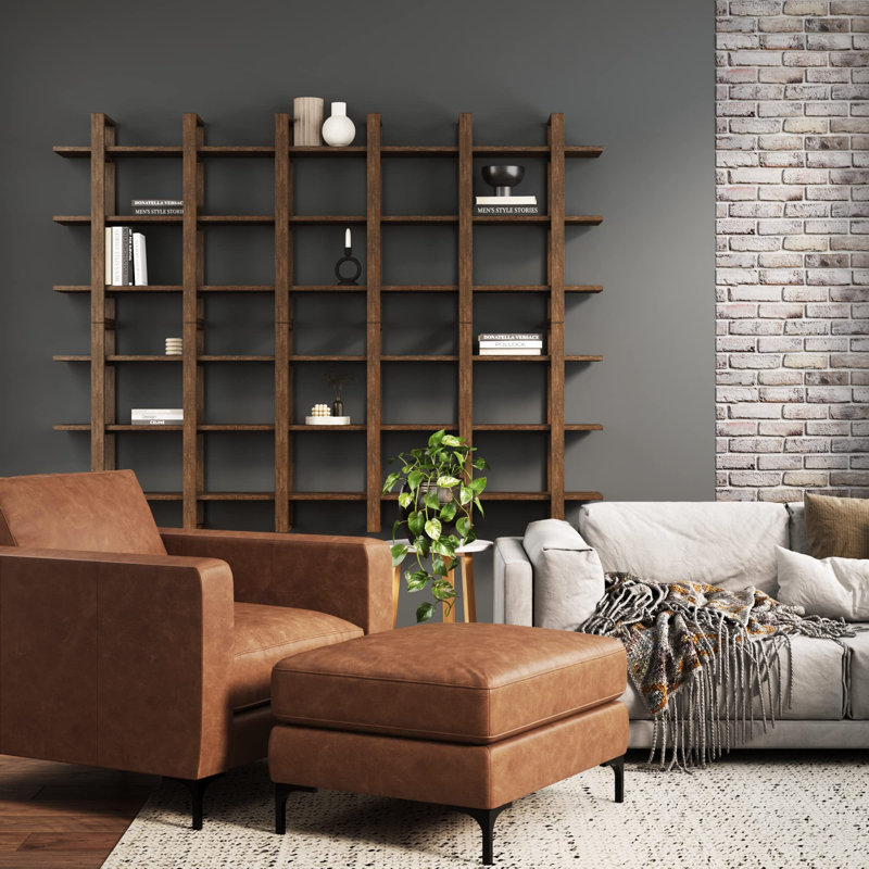 Ermonela 3 Piece Accent Shelf, Wire Brushed Dark Brown