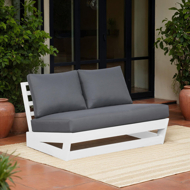 Banc d'extérieur Aalinah Dennet Fishbein Silbury, Gris, Blanc