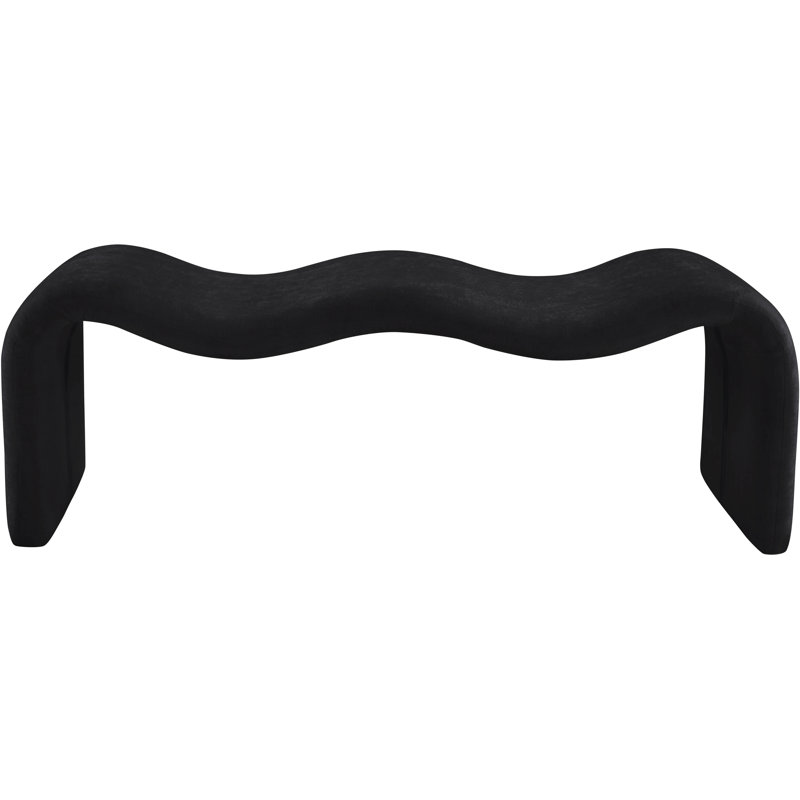 Banc en tissu Monifa Chenille, Tissu chenille noir