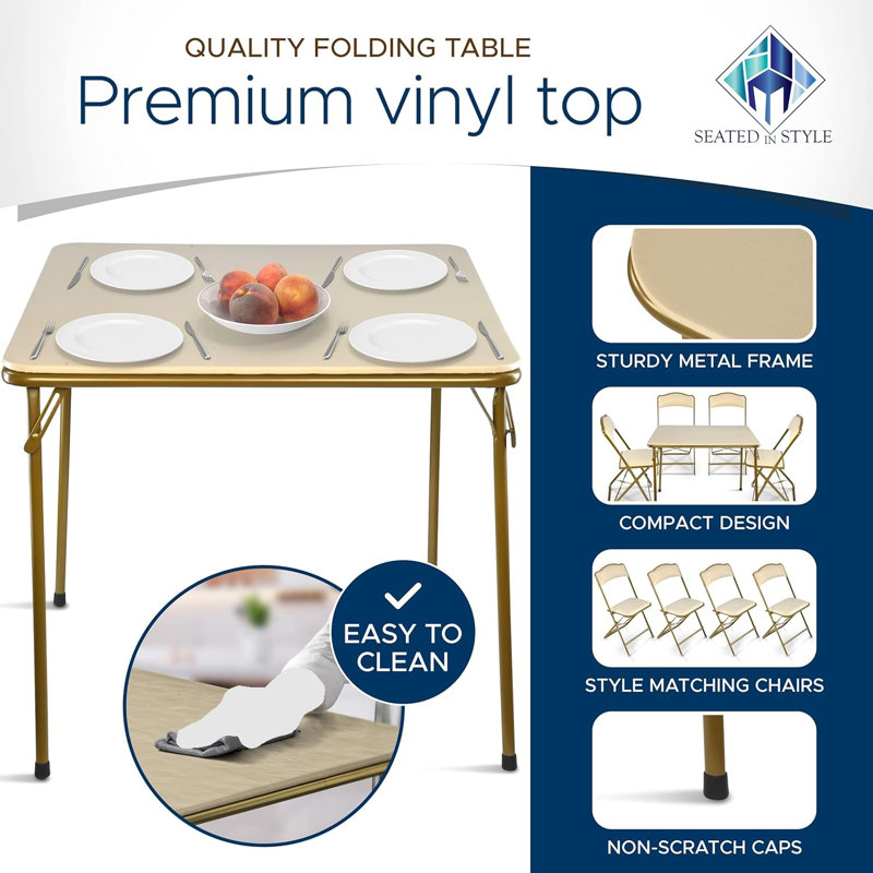 Table de banquet pliante en vinyle, Doré