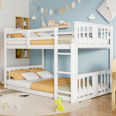Twin Size Solid Wood Low Bunk Bed