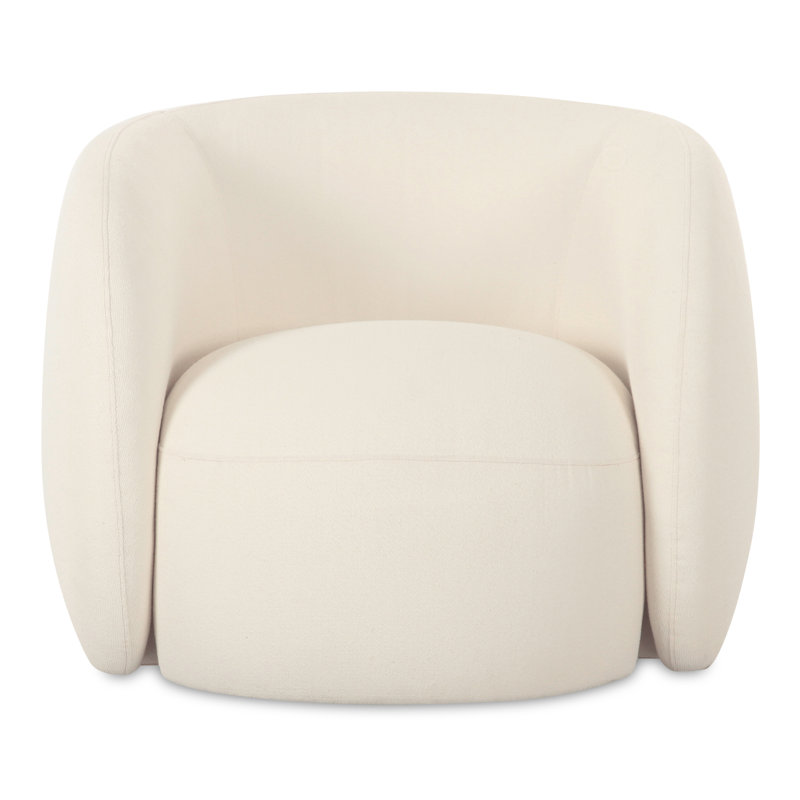Rae Barrel Chair, Cream Performance Basketweave
