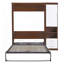 Lit escamotable double pleine grandeur avec armoire, blanc
