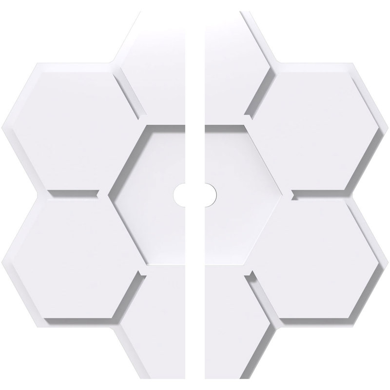 Médaillon de plafond contemporain en PVC de qualité architecturale Daisy, H 1 po x l 16 po x P 16 po