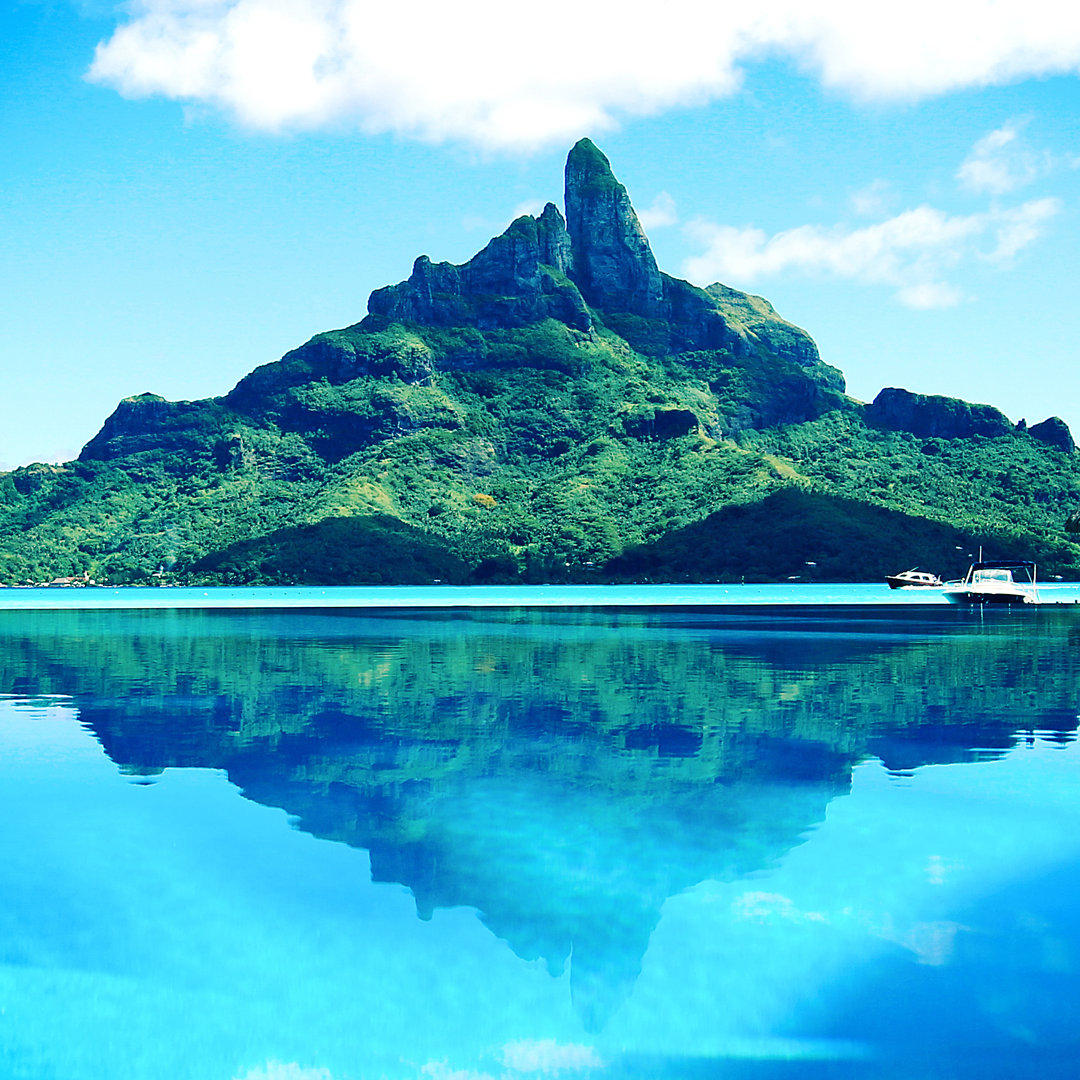 Bora Bora Tahiti MT Otemanu Reflektion von Trigger - Leinwand Kunstdrucke