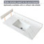Comptoir de meuble-lavabo 37 po - Pierre frittée à motif blanc, dosseret de 4 po, lavabo rectangulaire, trou de robinet pré-percé, surface de surface en pierre de style intemporel avec mise à niveau élégante-1499943326