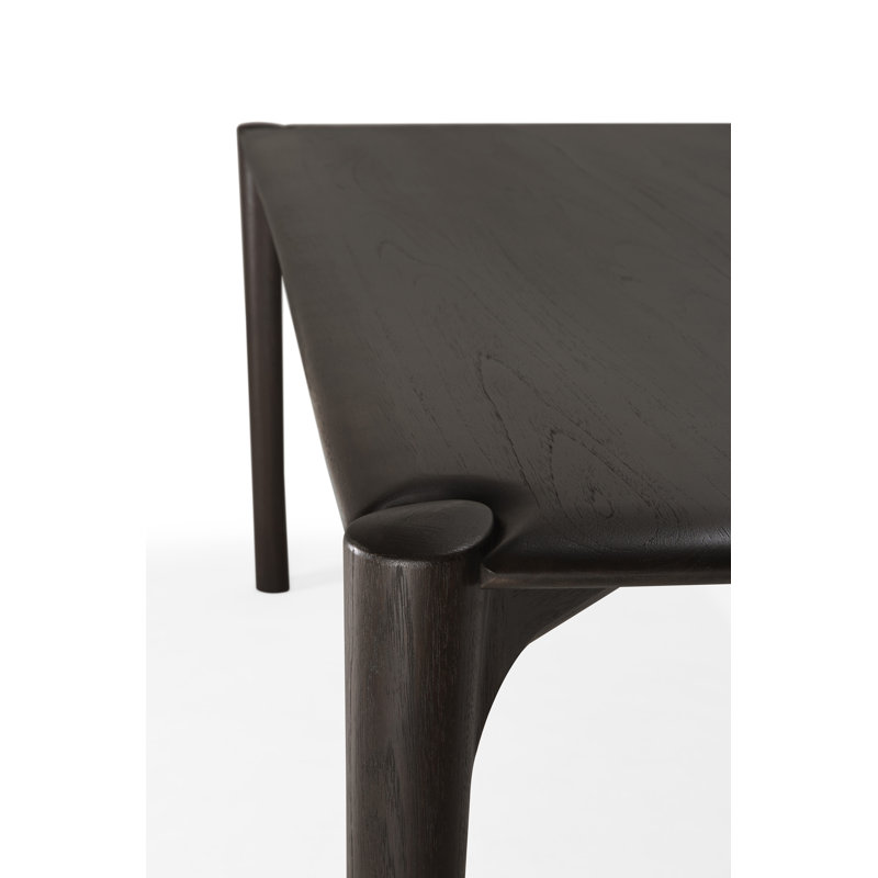 PI Solid Oak Dining Table, Teak Dark Brown, 30"H x 94.5"L x 39.5"W