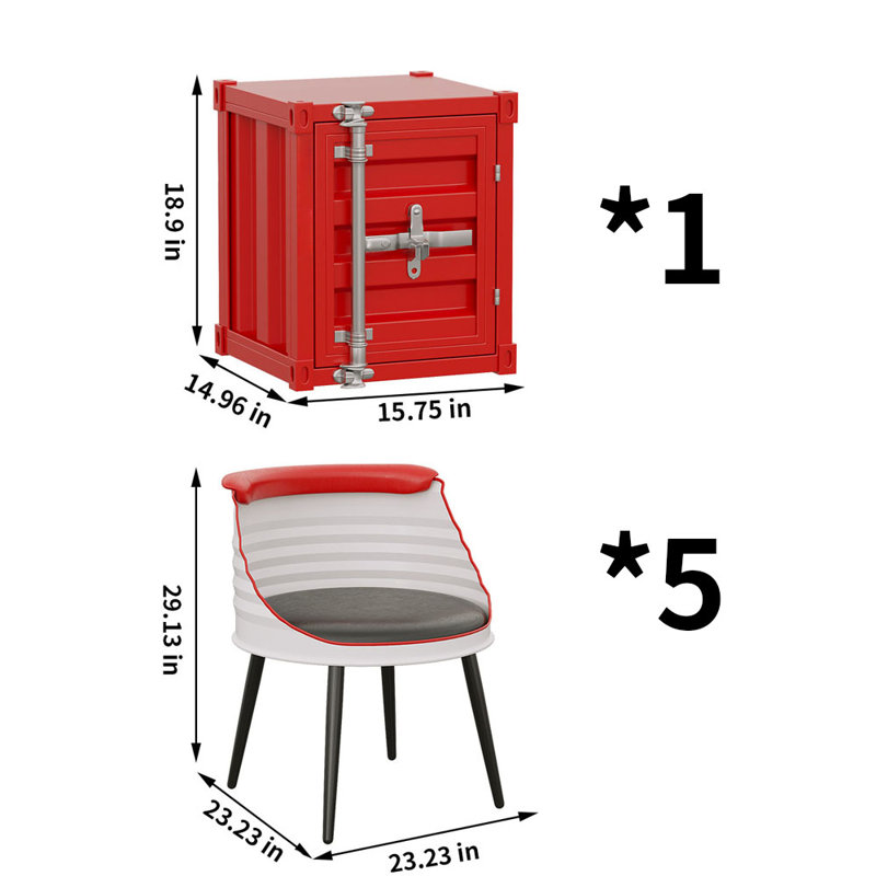 Ensemble de salle à manger rectangulaire L 15,75 po x l 14,96 po Mikenzy, 6