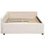 Lit rembourré beige avec 2 solutions de rangement à 2 tiroirs pour une organisation élégante d'étagères de port-121015917
