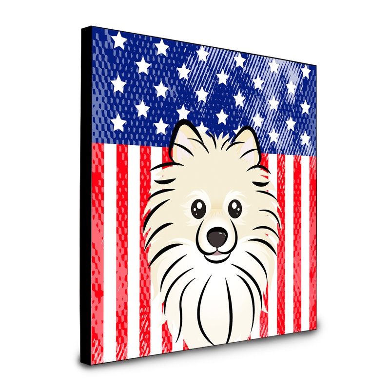 « american flag », art encadré Macomb, Loulou de Poméranie