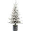 Arbre de Noël 4,5 pi avec base en pot, 150 lumières DEL blanc chaud, 720 pointes, branches en PE + PVC avec 19 pommes de pin-2009852803