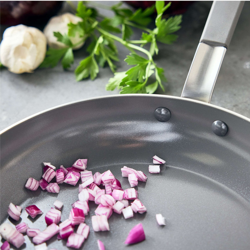 Bobby Flay by GreenPan PFAS-Free Nonstick Stainless Steel 12” Frypan with Lid