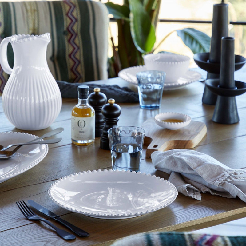 Ajour Luisa Round Napkins, Giz Branco