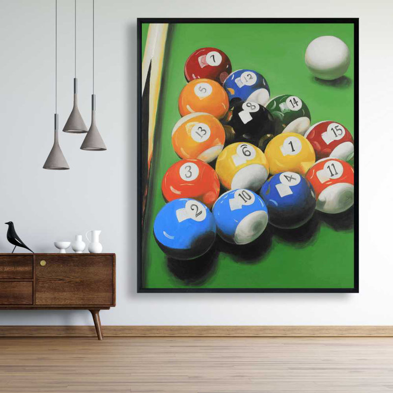 Pool Table with Ball Formation - Man Cave Canvas Decor