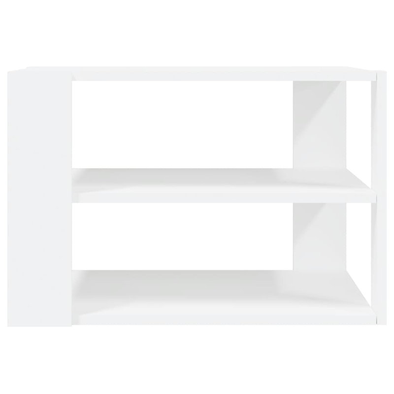 Azrielle Floor Shelf Coffee Table with Storage, 40cm H x 59.5cm W x 59.5cm D, White