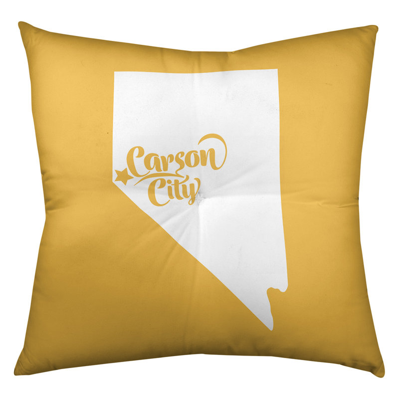 Coussin de sol touffeté nevada, 26 po x 26 po, Jaune, Ville de Carson City