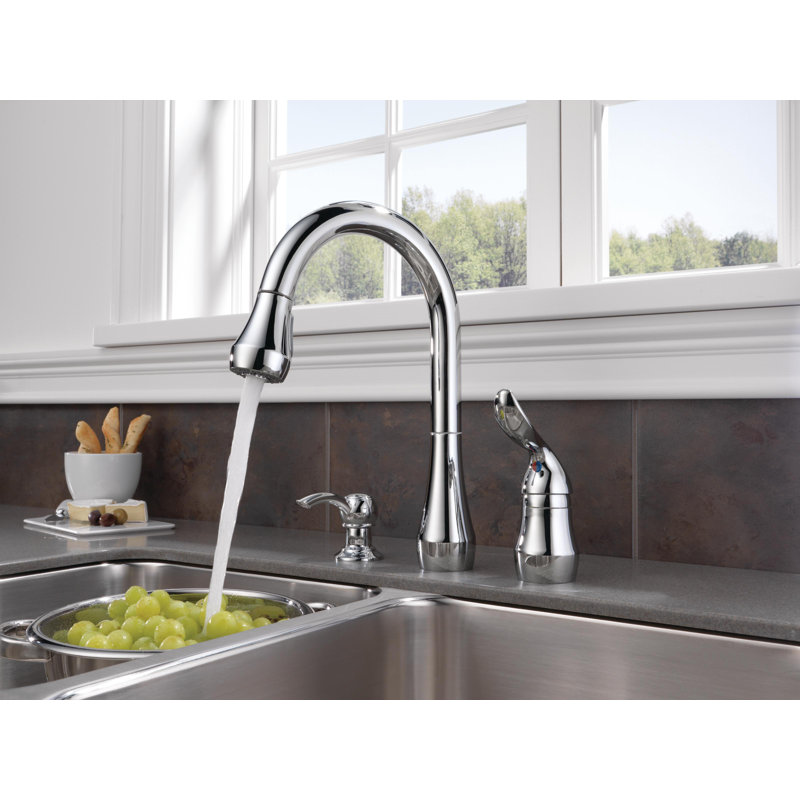 Robinet de cuisine à poignée simple pull down, Chrome