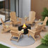 6-Piece Folding Adirondack Chair Set – All-Weather HDPE Outdoor Lounge Chairs with Cup Holders, Classic Firepit Seating for Patio, Backyard, Deck, or Garden