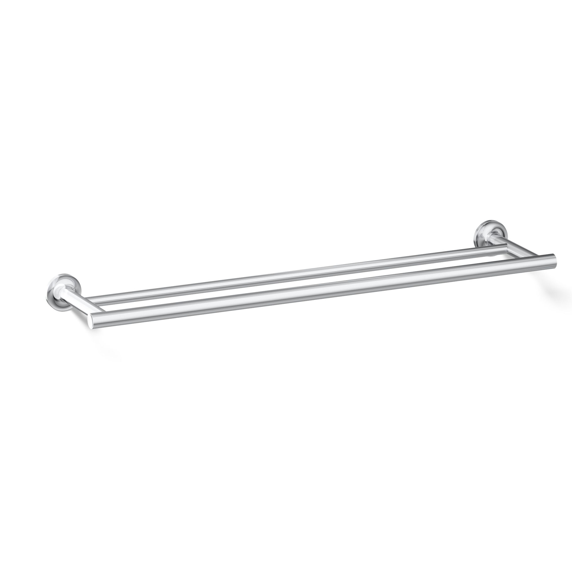 Purist Double 24" Wall Mounted Towel Bar, Polished Chrome