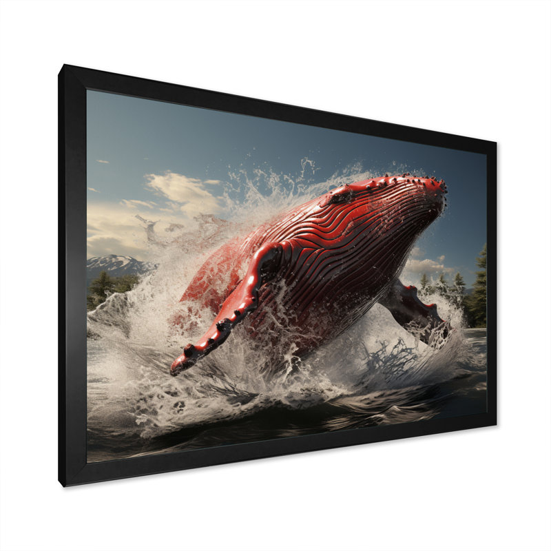 Impression sur toile encadrée, "Coastal baleines", H 24 po x l 32 po x P 1 po, Cadre photo noir