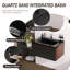 Meuble-lavabo moderne à rayures avec lavabo simple-338554079