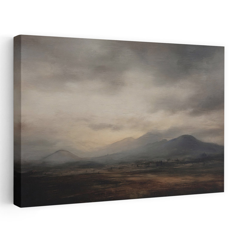 Impression d'art contemporain abstrait Moody Vista IV, 32" H x 48" W