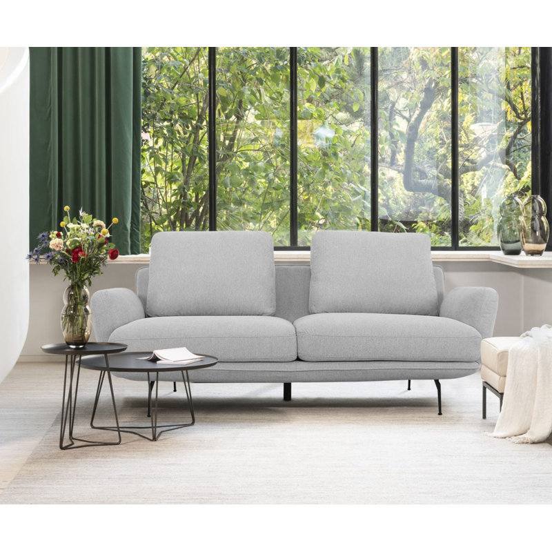 Causeuse Contempo Retro 78 po gris clair, Polyester gris clair