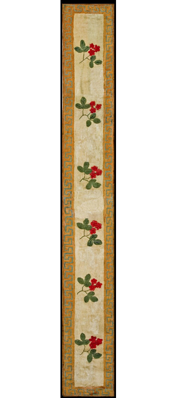Tapis de couloir étroit antique ivoire à motif floral