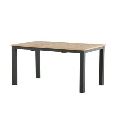 Navya Rectangular Solid Wood Extendable Outdoor Dining Table