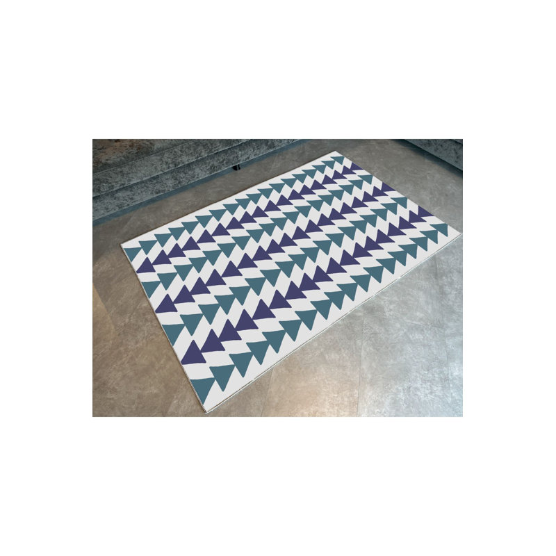 Tapis décoratif moderne à motif géométrique vert à rayures verticales, Tapis de couloir 3 pi 3 po x 6 pi 7 po inclus