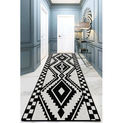 Luxurious Hall Carpet, 3.3 x 4.9 Feet, 100% Polyester, 0.4 in Pile Height | Antibacterial, Non-Slip Underside, Machine Washable | Perfect for Entryways & Living Rooms, Durable & Easy to Maintain