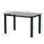Table de salle à manger moderne en verre trempé noir, pieds de table simples en métal, table de salon