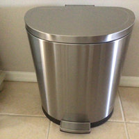 Simplykleen Kleen-Fit 11.8-Gallon Semi-Round Stainless Steel Trash Can with Lid, Silver