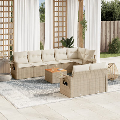  Ensemble de canapé de jardin beige