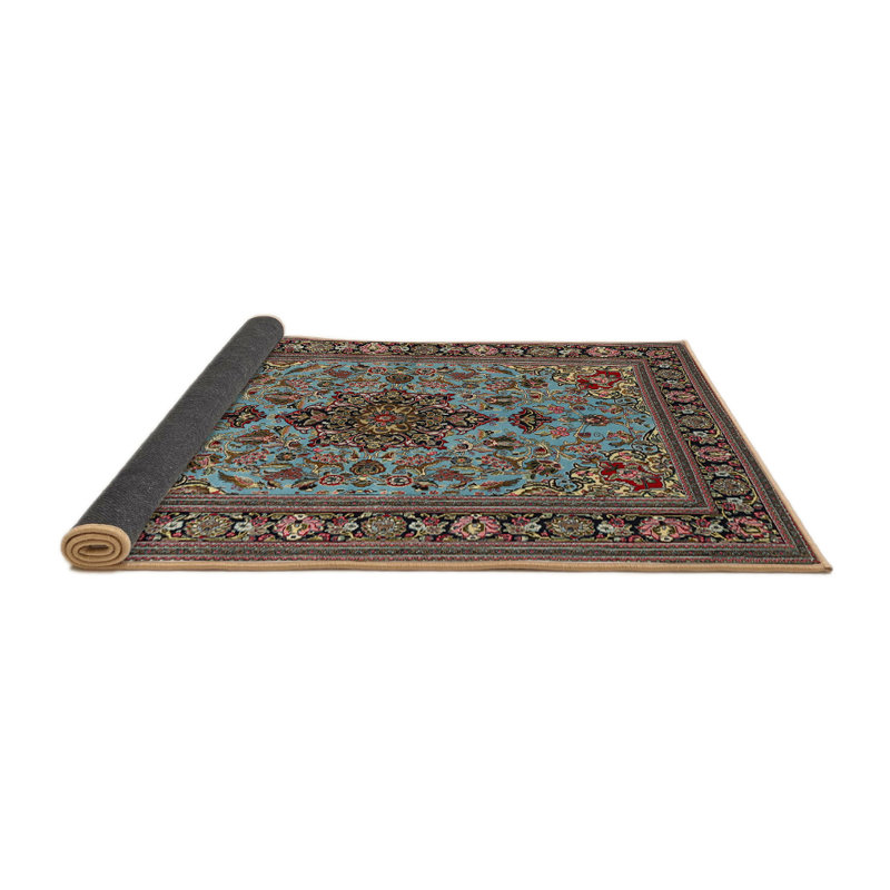 Tapis oriental vert / rouge / gris Lauren, Rond 6 pi