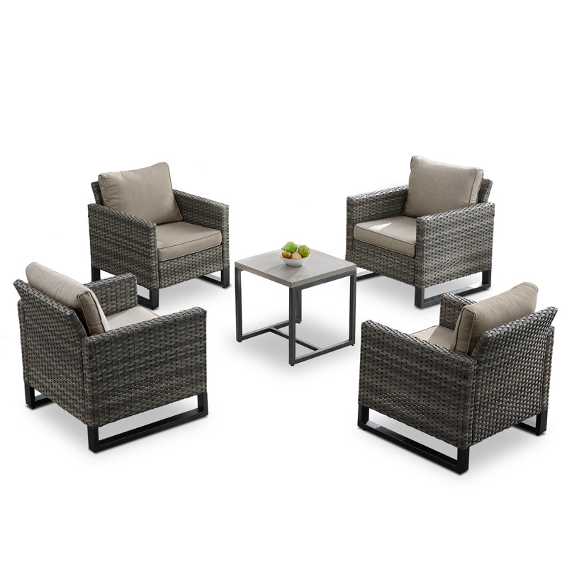 Nazime Outdoor Lounge Chair, Gray
