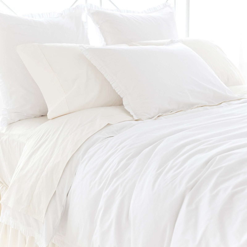 Classic Ruffle Duvet Cover, King Duvet Cover, White