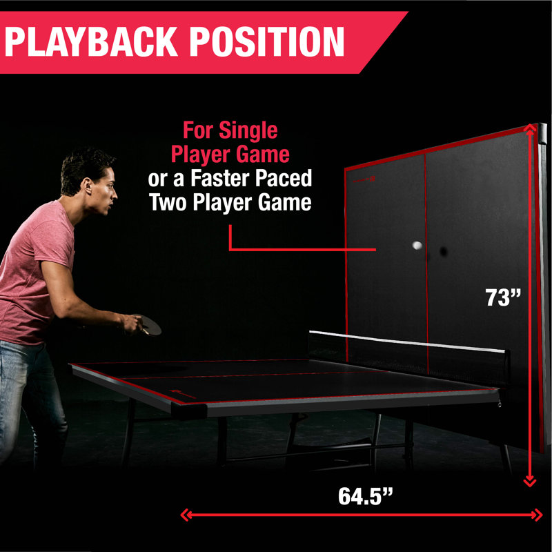 Table de tennis de 15 mm pour l'intérieur de 4 pièces de taille officielle MD Sports, Noir