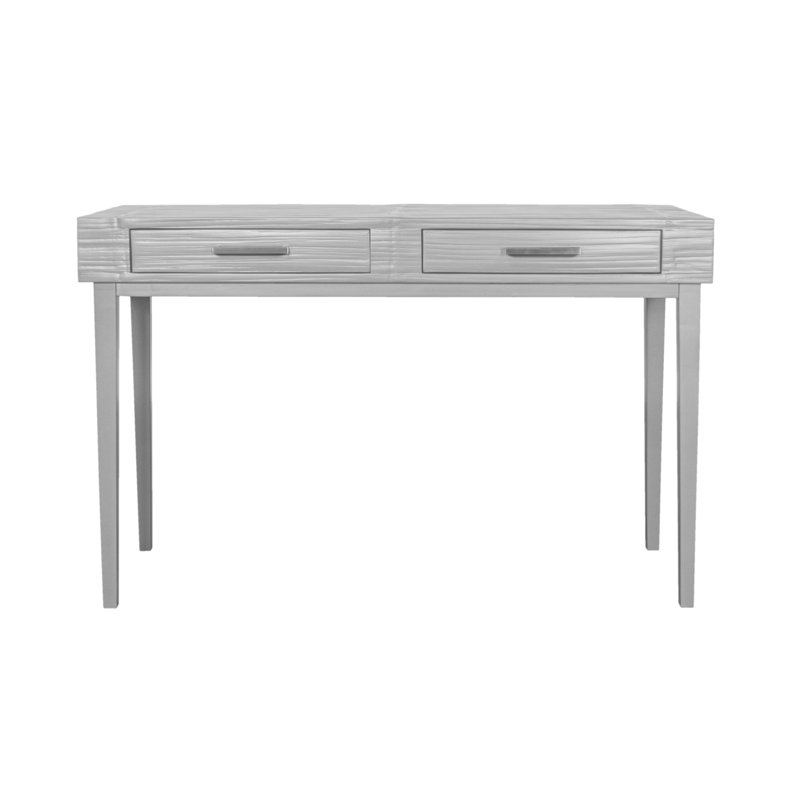 Andros Solid Wood Base Writing Desk, Light Gray