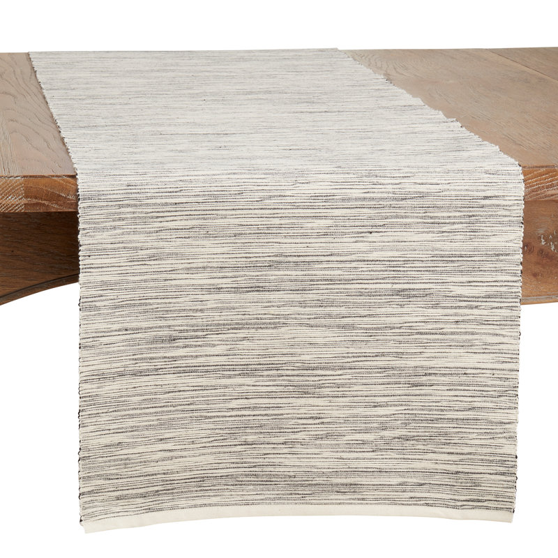 Runner_Long Table Runner With Classic Design, Gray