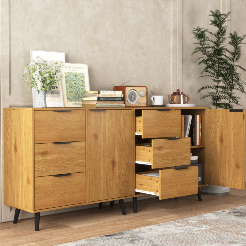 Armoire avec 3 tiroirs et tablette réglable, rehausse la fonctionnalité et l'espace de divertissement