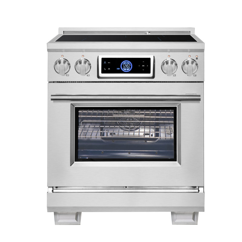 Maximus 30 Inch Induction Range with Air Fryer, Air Sous Vide, True Convection, and Digital Display, Stainless Steel
