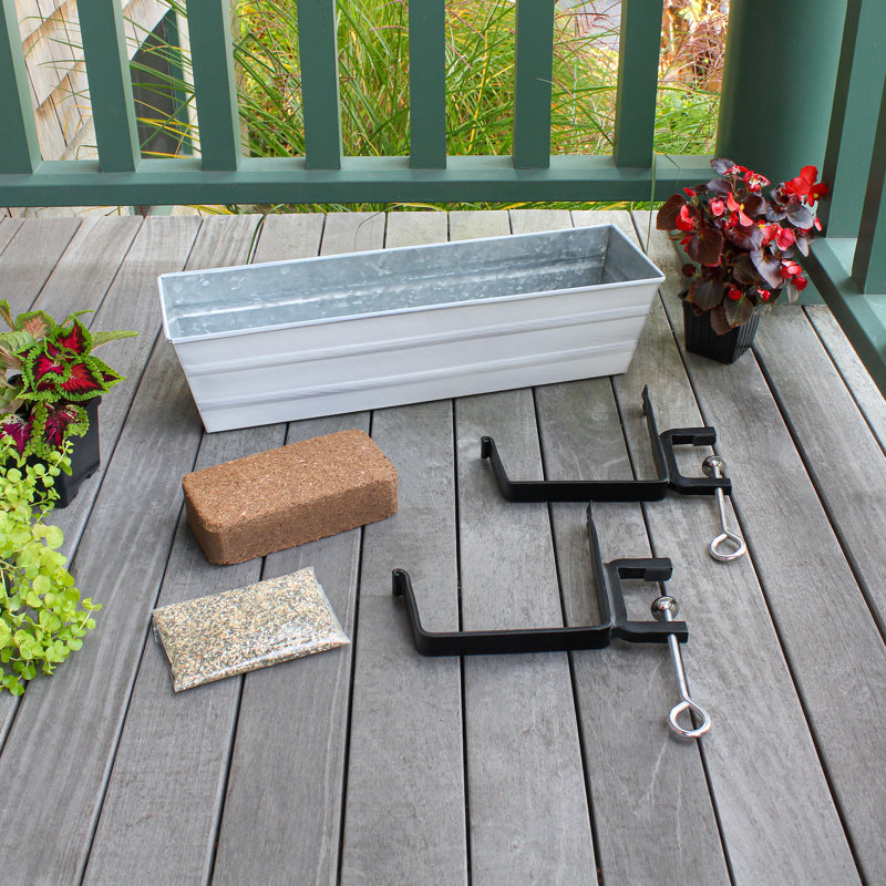 Metal Railing Planter, Cape Cod White